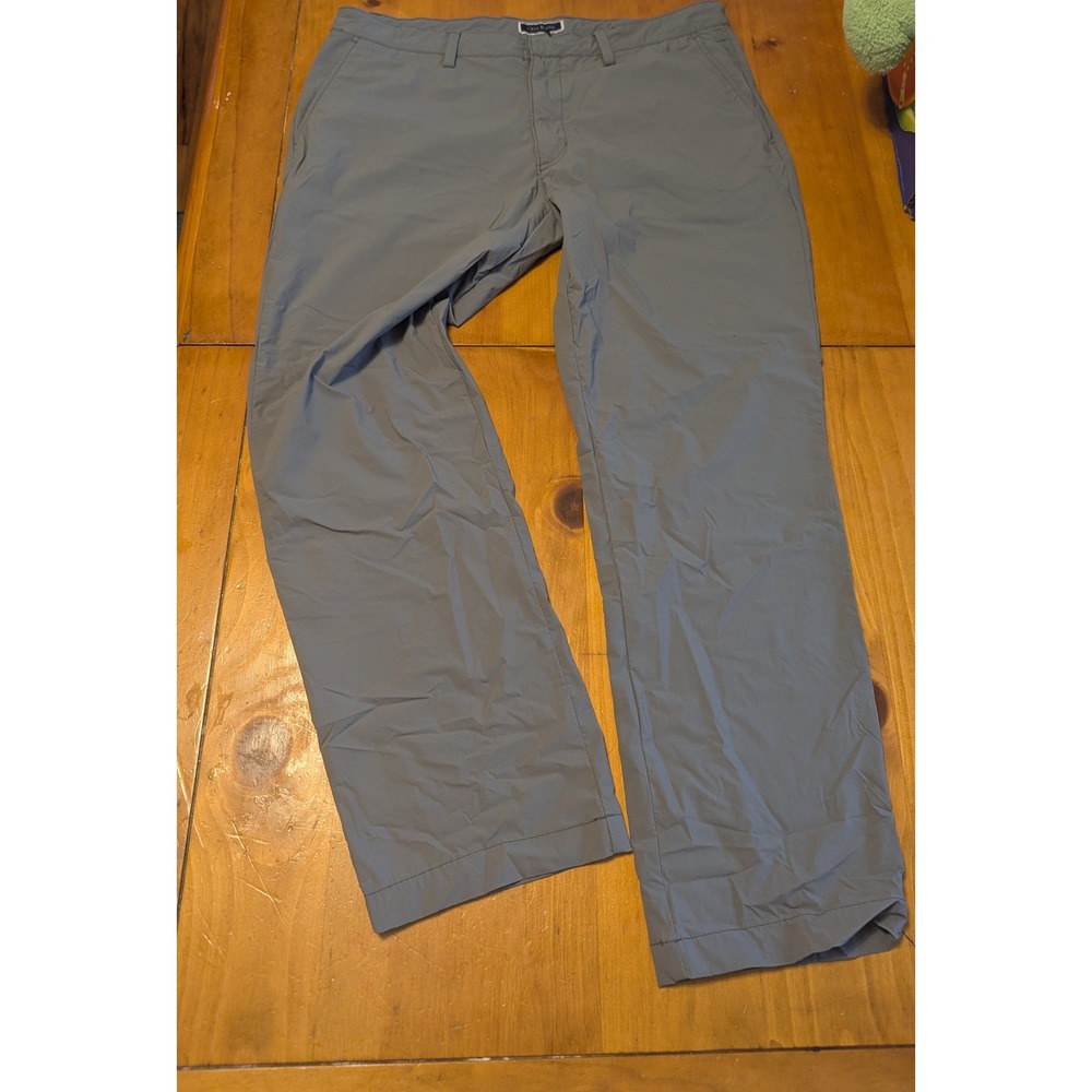 Club Room Mens Tech Chino Pants Grey Stretch Performance‎ Straight Leg 34W 30L